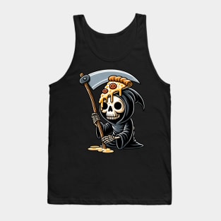 Grim Reaper  with Pizza, Funny Pizza lover Tank Top